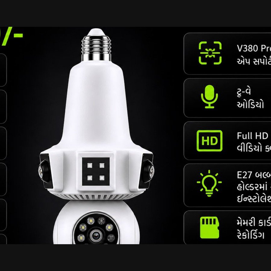 3-Lens CCTV Bulb Camera