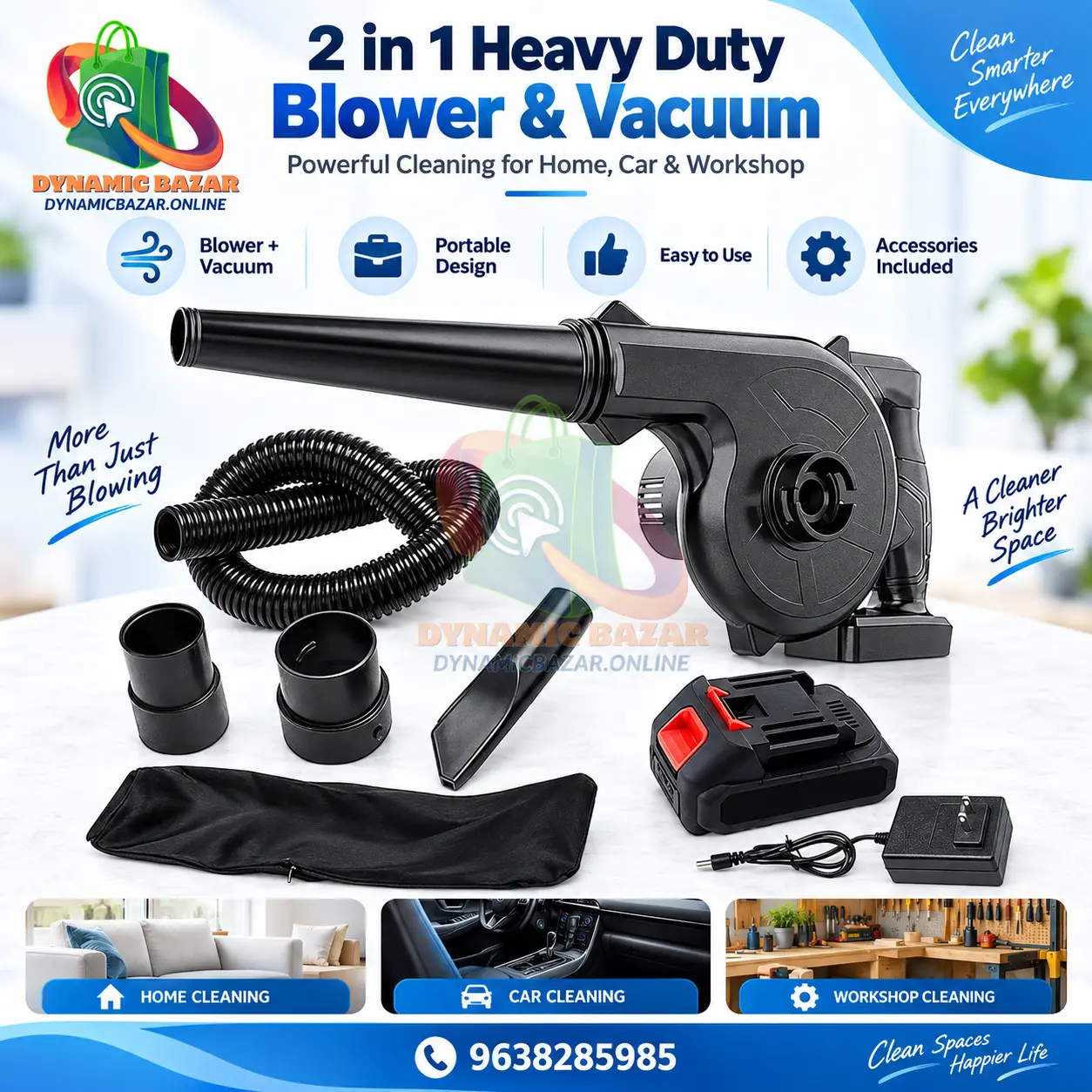 2-in-1 Heavy Duty Blower & Vacuum