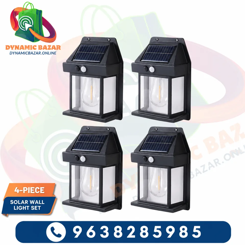 4 PC Solar Wall Light Set