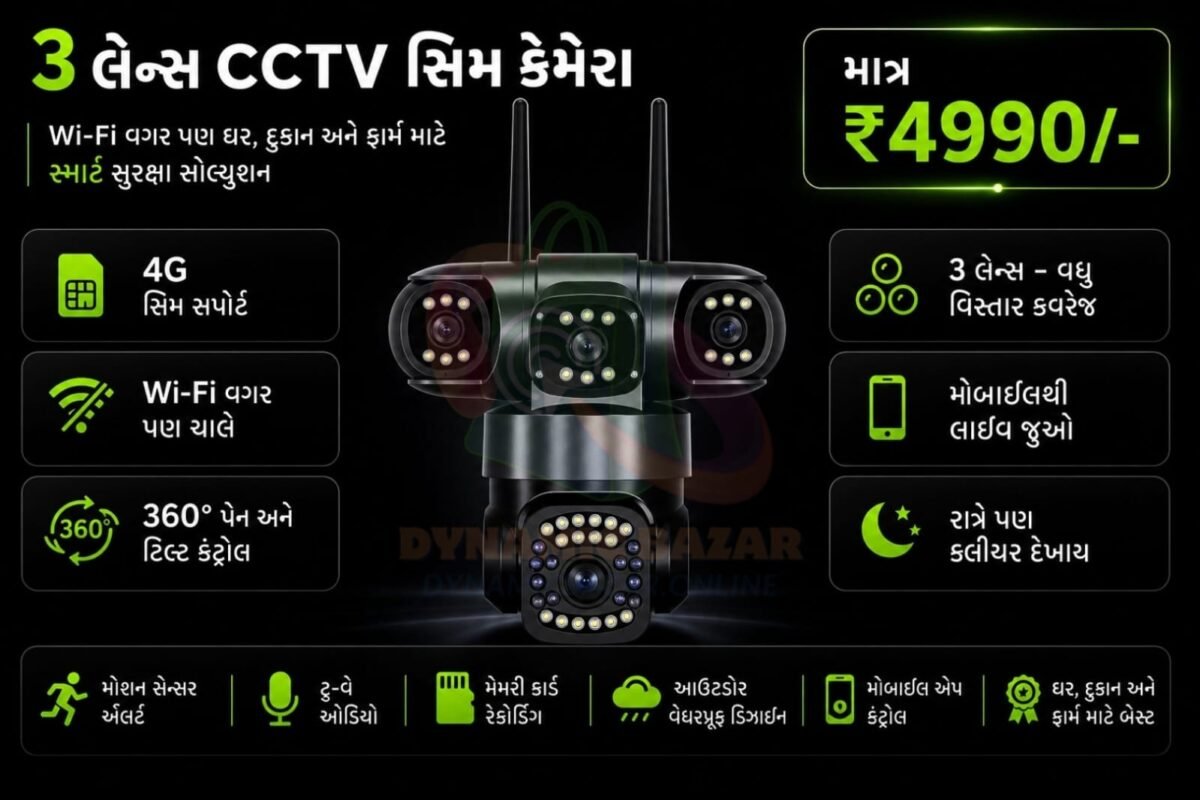 3-Lens CCTV SIM Camera