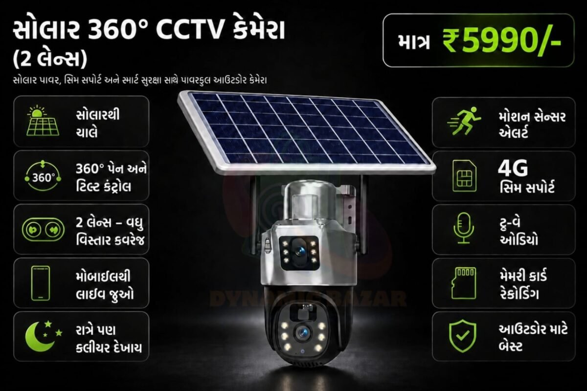 Solar 360° CCTV Camera — 2 Lens